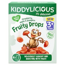 Kiddylicious Ovocné želé bonbónky jahoda, jablko a dýně 4 x 16g