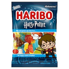Haribo Harry Potter želé s ovocnými příchutěmi a kolovou příchutí s pěnovými cukrovinkami 80g