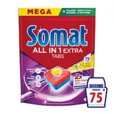 Somat All in 1 Extra Lemon & Lime přípravek na mytí nádobí v myčce 75 ks 1125g