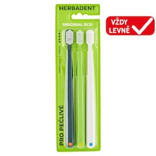 HERBADENT ORIGINAL ECO 4 Tripplepack zubní kartáček, velmi jemná vlákna, v blistru 3 ks