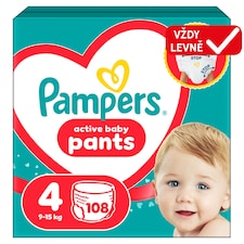Pampers Active Baby Plenkové Kalhotky, Velikost 4, 108 Kusů, 9kg-15kg