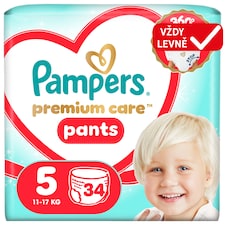 Plenkové Kalhotky Pampers Premium Care Pants Velikost 5, 34 ks, 11kg-17kg