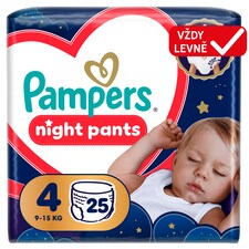 Plenkové Kalhotky Pampers Pants Night Velikost 4, 25 Kusů, 9kg-15kg