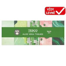 Papírové kapesníky parfemované aloe vera 3 vrstvy 10 x 10 ks