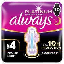 Always Platinum Hygienické Vložky Secure Night (Velikost 4) 10 Ks