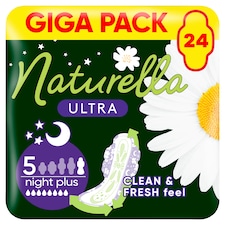 Naturella Ultra Night Plus, Velikost 5, Vložky S Křidélky, 24