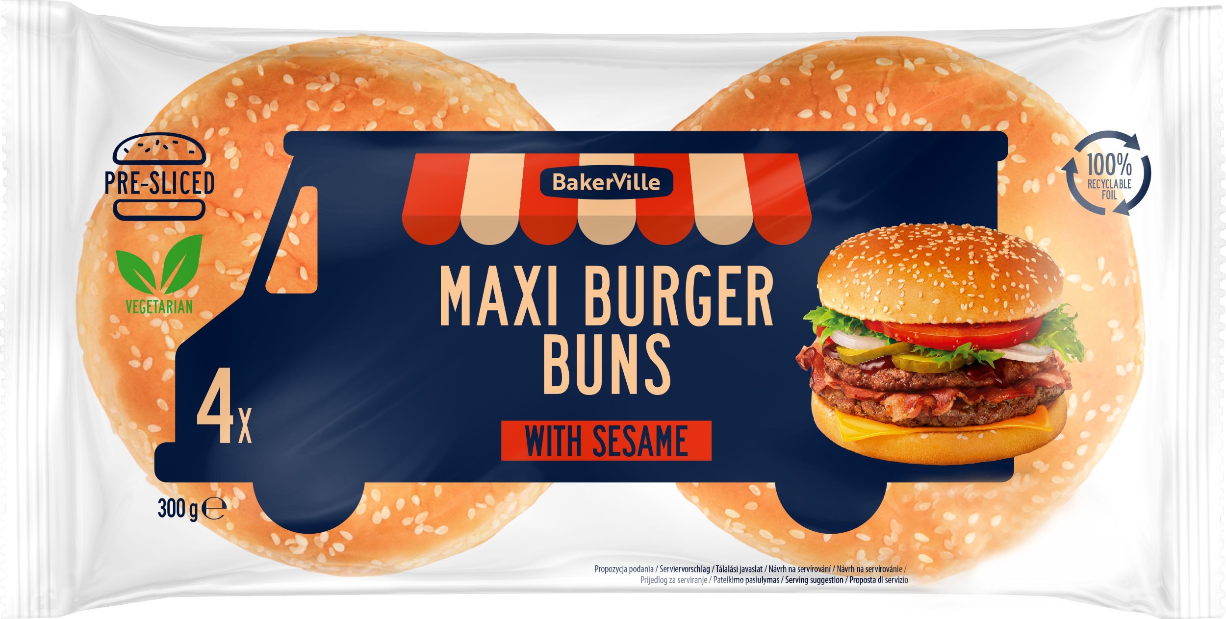 HAMBURGER MAXI SE SEZAMEM 300G  4KS