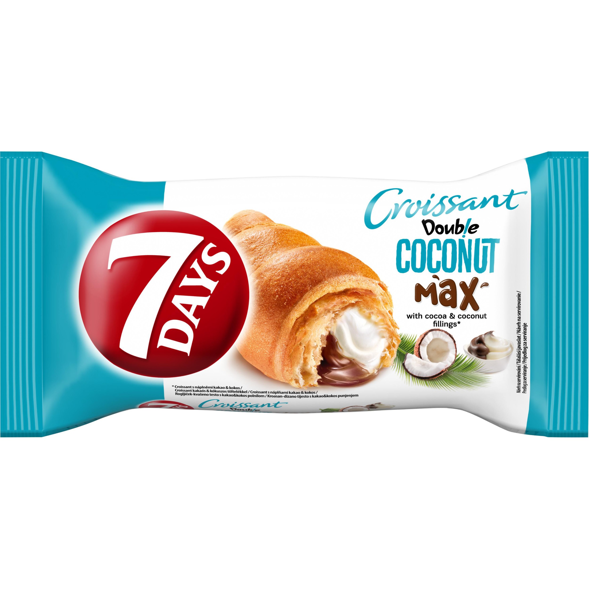7 Days Croissant Double s kakaovou a kokosovou náplní 80g