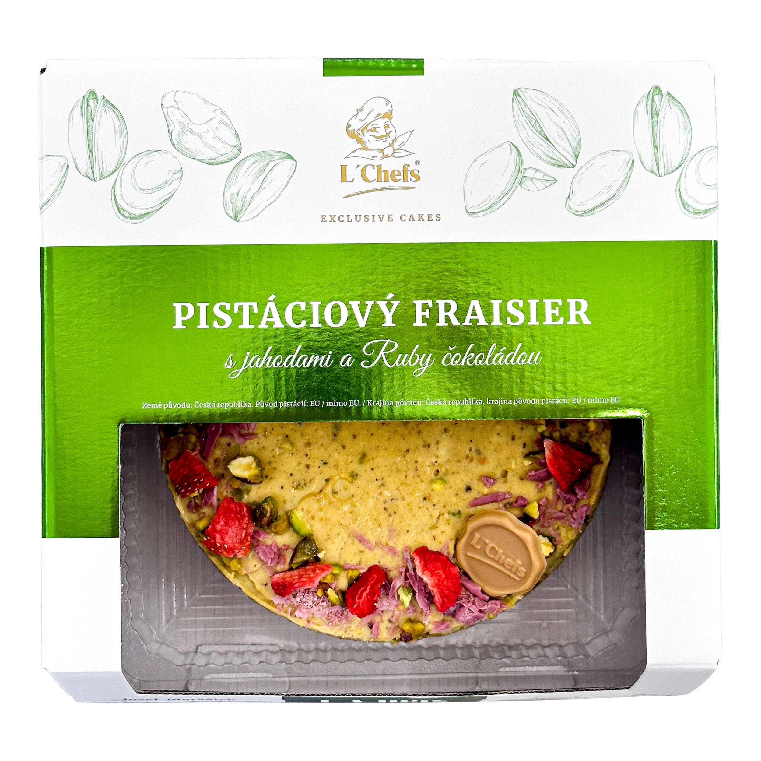L'Chefs - Pistáciový Fraisier s jahodami a Ruby čokoládou 600 g