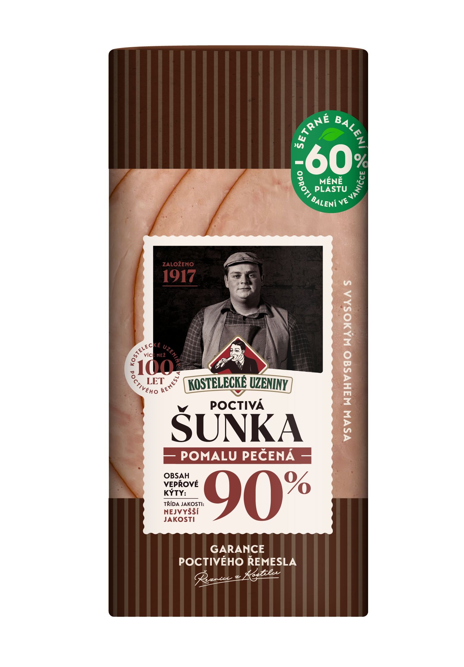 Kostelecké Uzeniny Pomalu pečená poctivá šunka 100 g