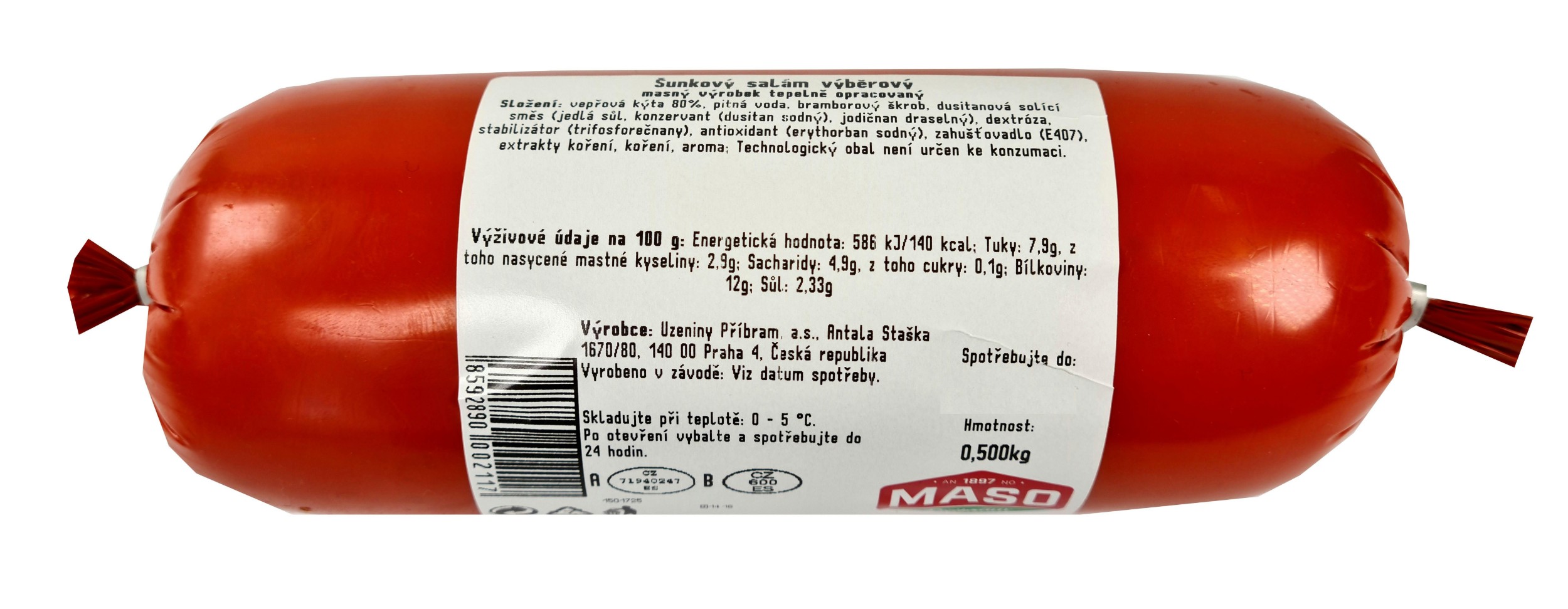 Uzeniny Příbram Gothajský salám vcelku 400 g
