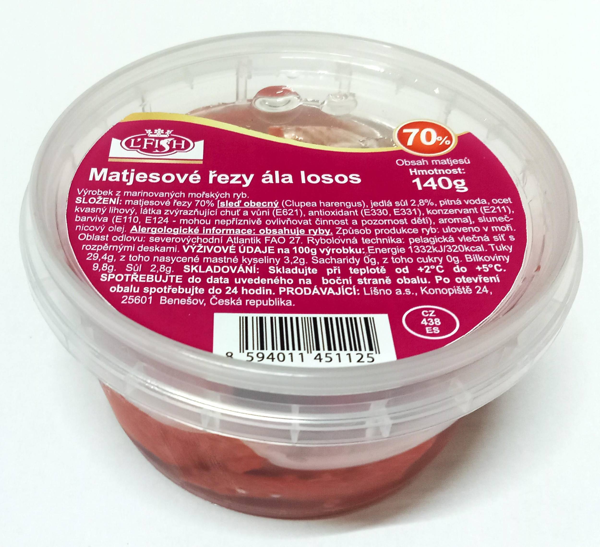 L'Fish Matjesové řezy á la losos 140g