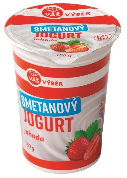Váš Výběr Smetanový jogurt jahoda 8,4% 150 g