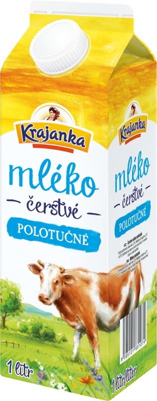 Krajanka čerstvé mléko polotučné 1,5% 1 l