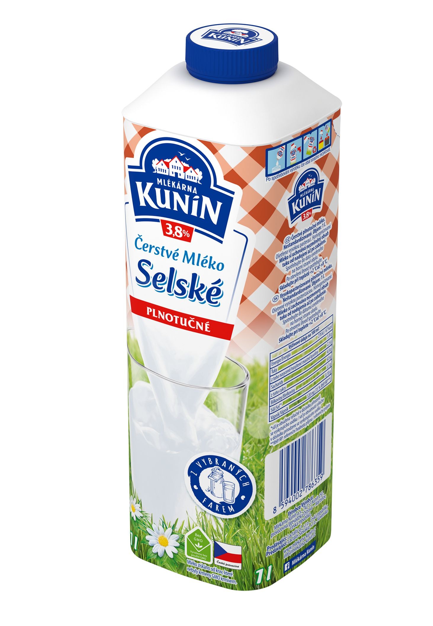 Kunín Selské čerstvé mléko 1 l