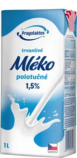 Pragolaktos Trvanlivé mléko 1,5% polotučné 1 l
