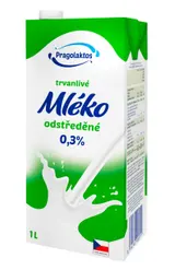 Pragolaktos trvanlivé mléko odstředěné 0,3%, 1l