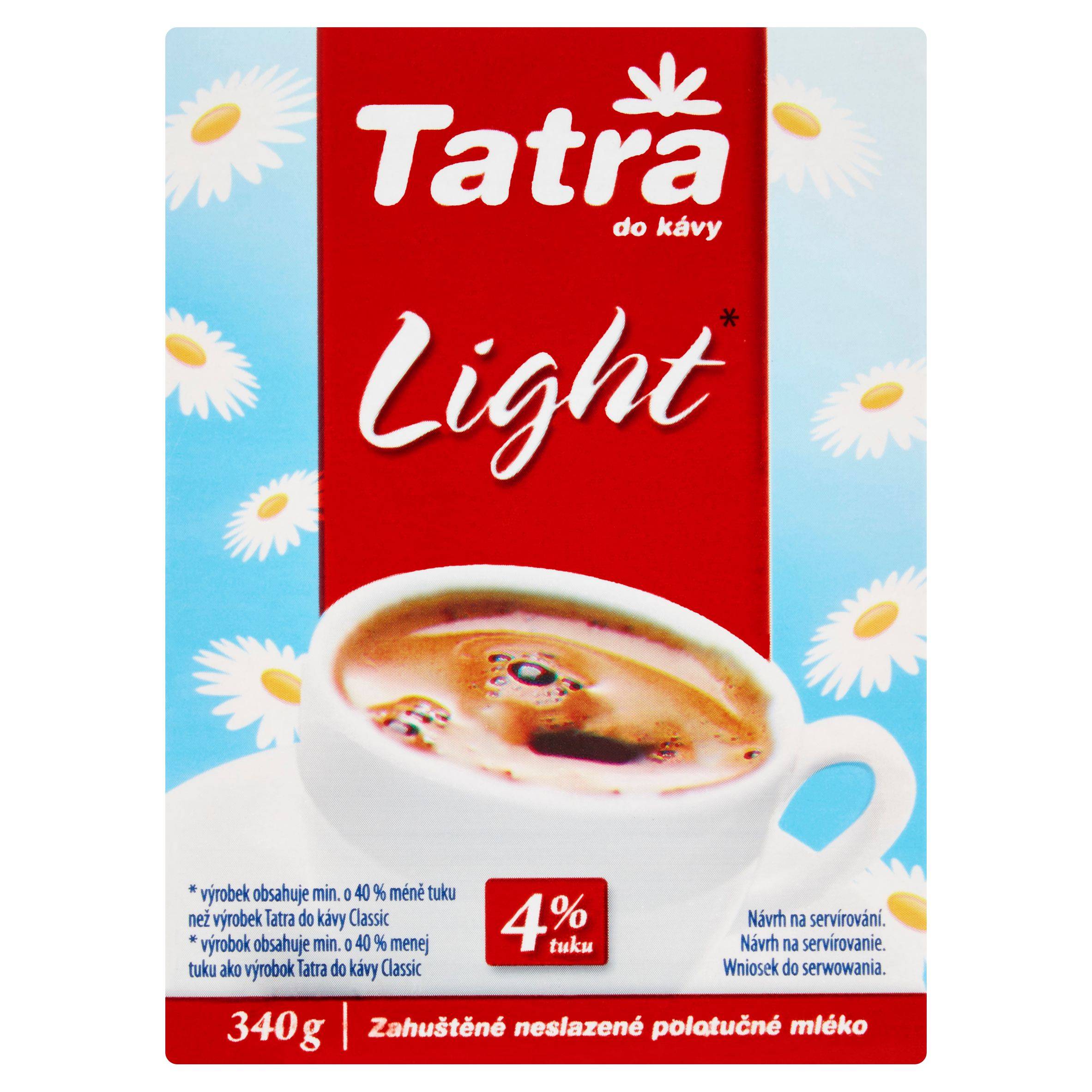 Tatra Light zahuštěné neslazené polotučné mléko do kávy 340 g