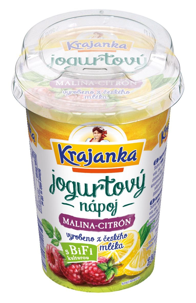 Krajanka jogurtový nápoj malina-citron 230ml