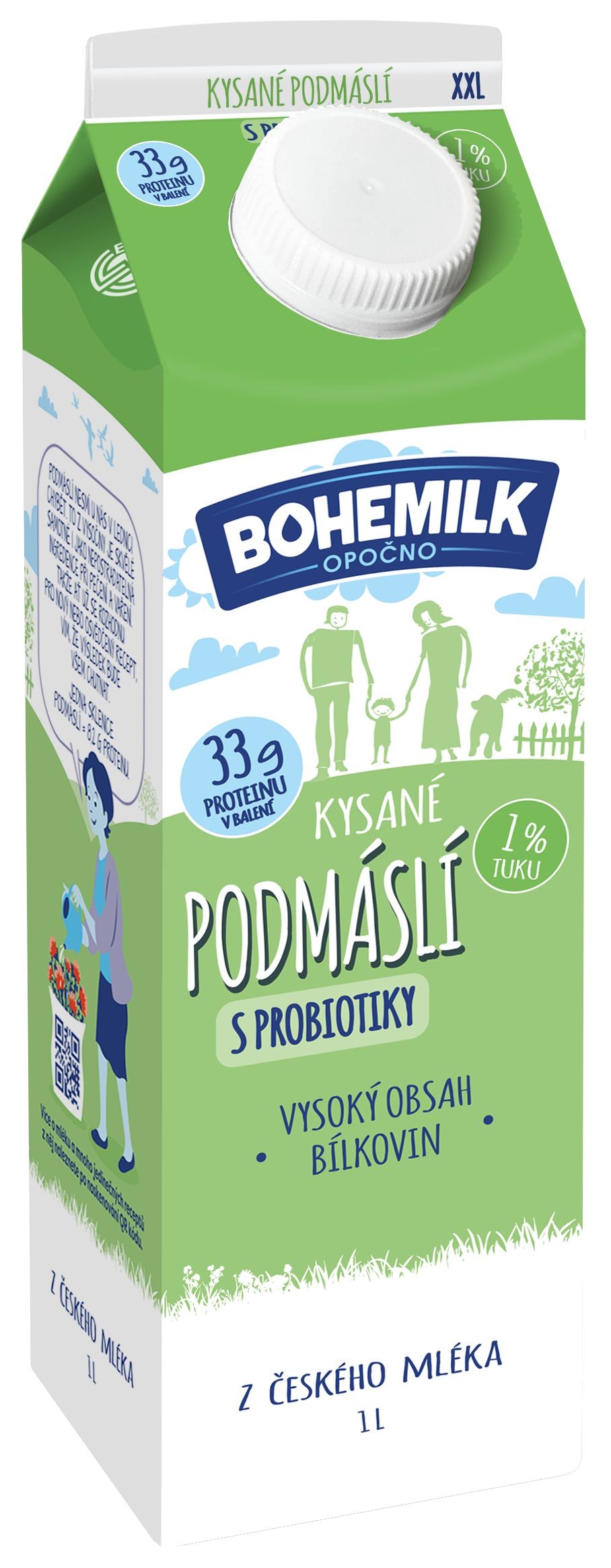 Moravia Lacto Podmáslí Elopak 1% 1 l