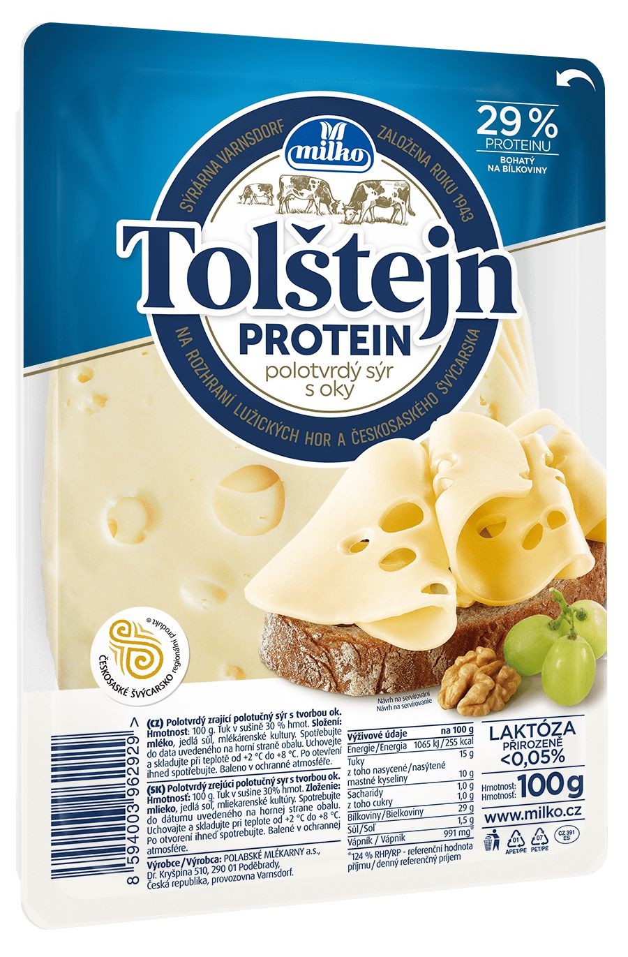 Milko Tolštejn Protein 30% plátky 100g