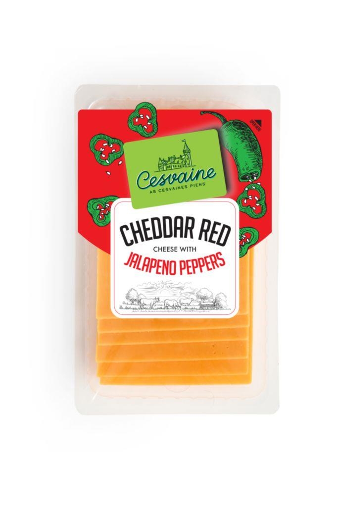 Cheddar Red s Jalapenjo 50% t.v.s., plátky 125g
