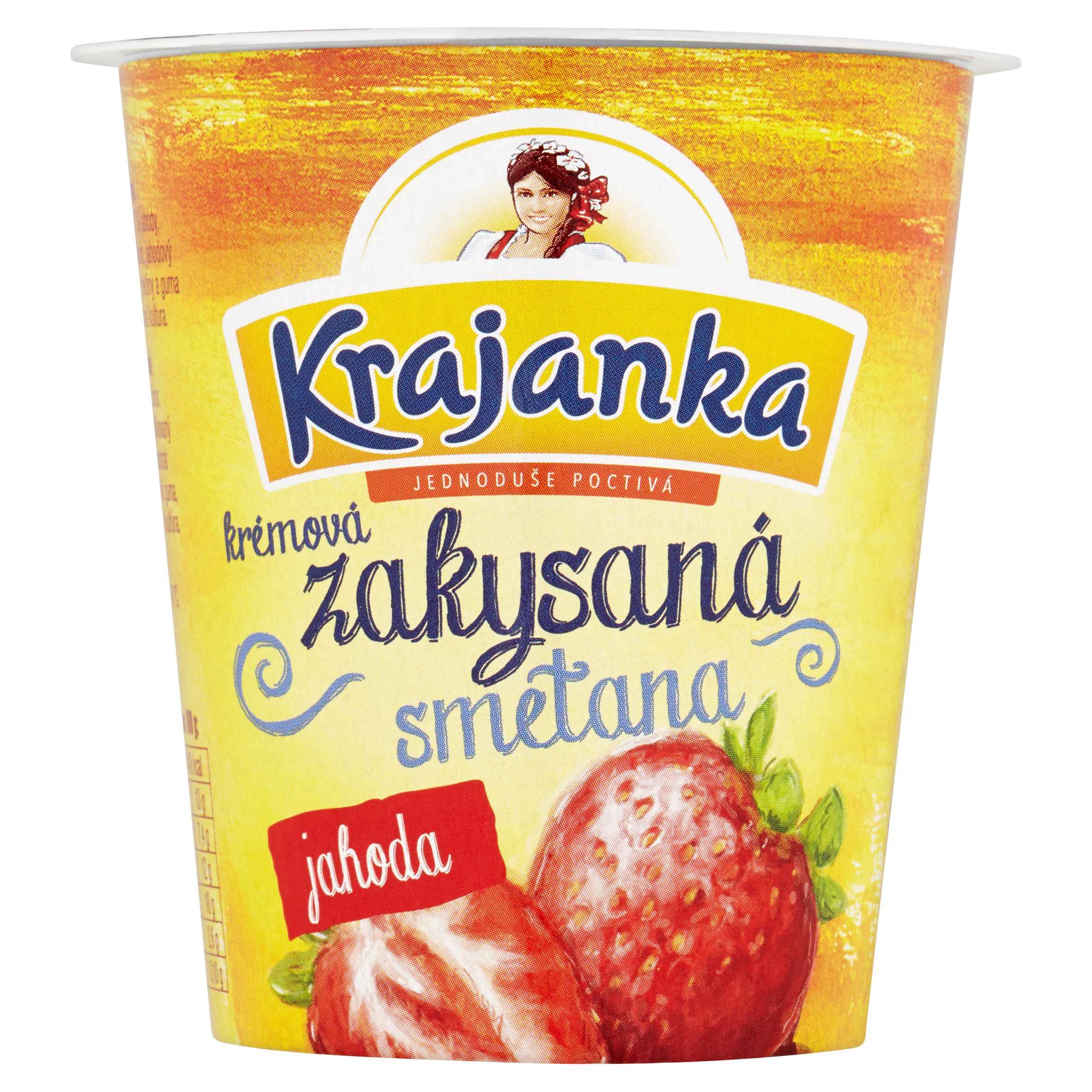 Krajanka Zakysaná krémová smetana jahoda 130 g
