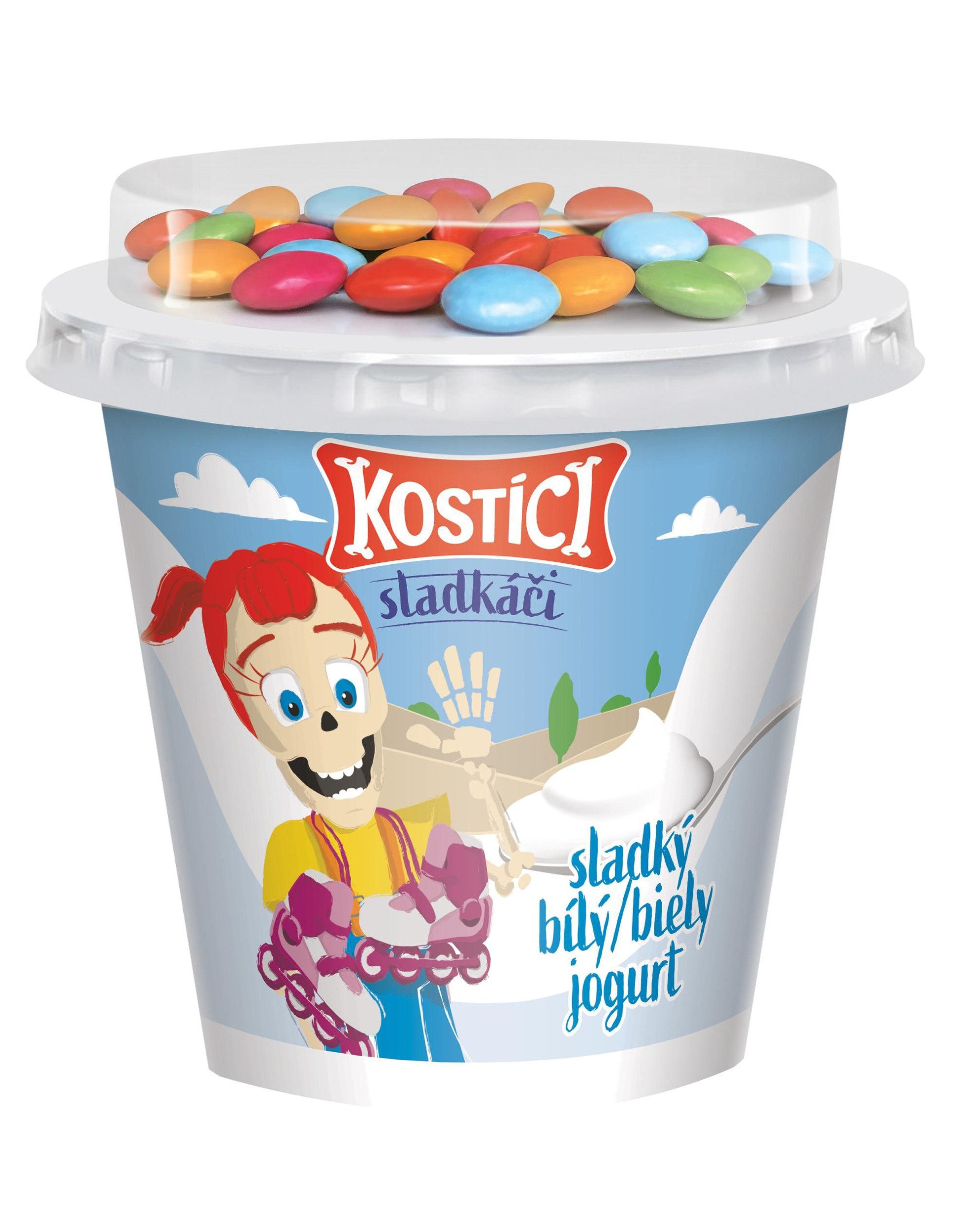 Danone Kostíci Sladkáči bílý jogurt slazený 109g