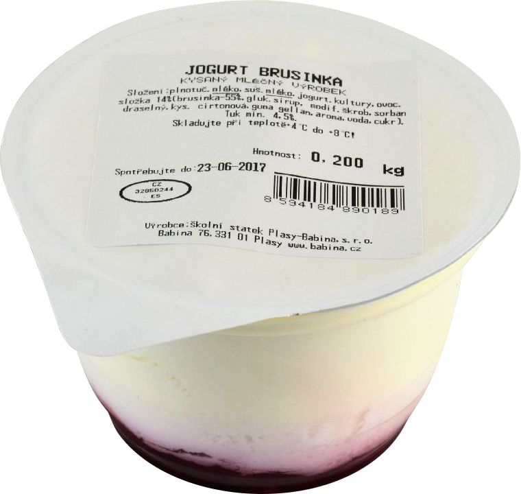 Babina Jogurt Brusinka 200 g