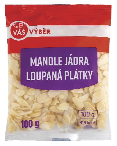 Váš Výběr Mandle jádra loupaná plátky 100 g