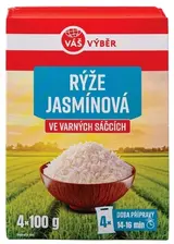 Váš Výběr Rýže jasmínová varné sáčky 4x100g