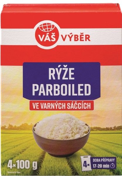 Váš Výběr Rýže dlouhozrnná parboiled varné sáčky 4x100g