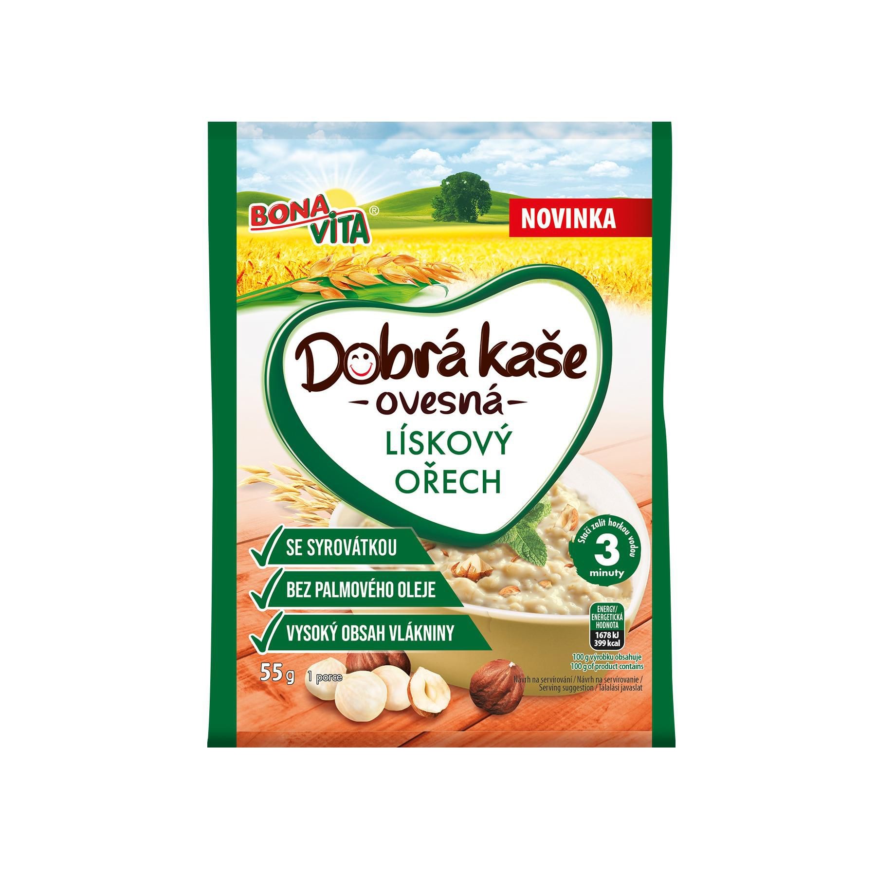 Bonavita Dobrá kaše lískový ořech 55g