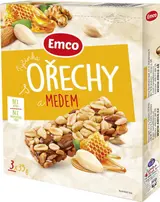 Emco Oříškové tyčinky ořechy a med 3x35 g