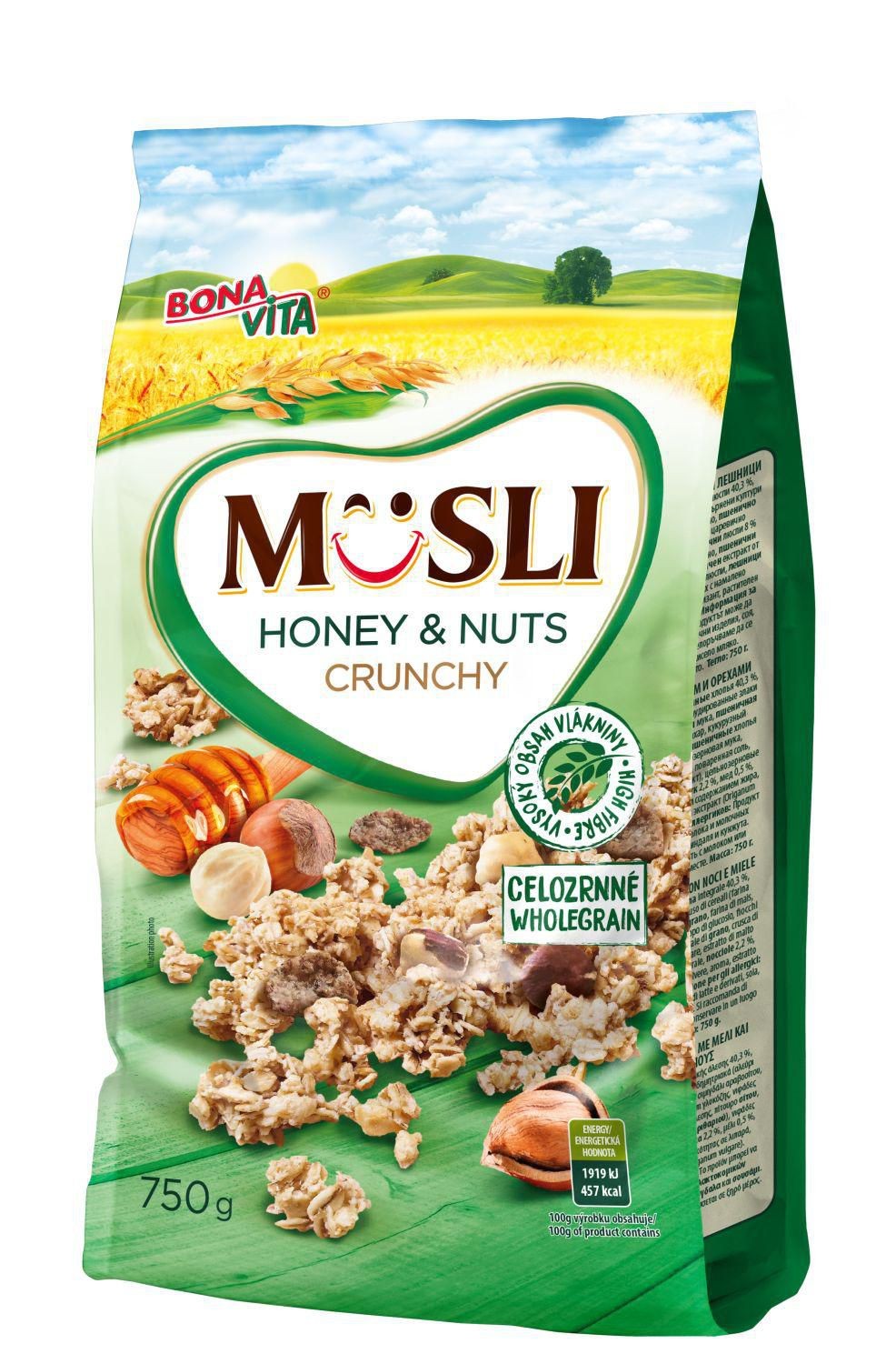Bona Vita Zapékané musli s medem a ořechy 750 g