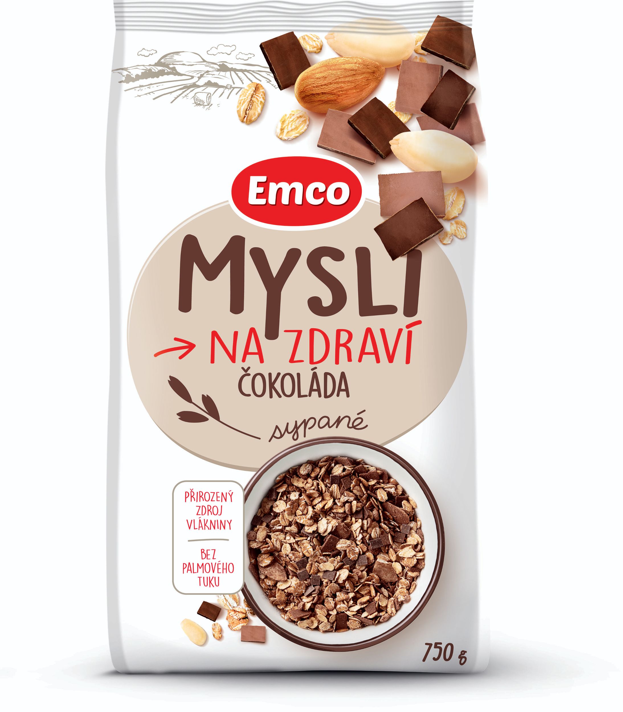 Emco Mysli na Zdraví Sypané čokoláda 750 g