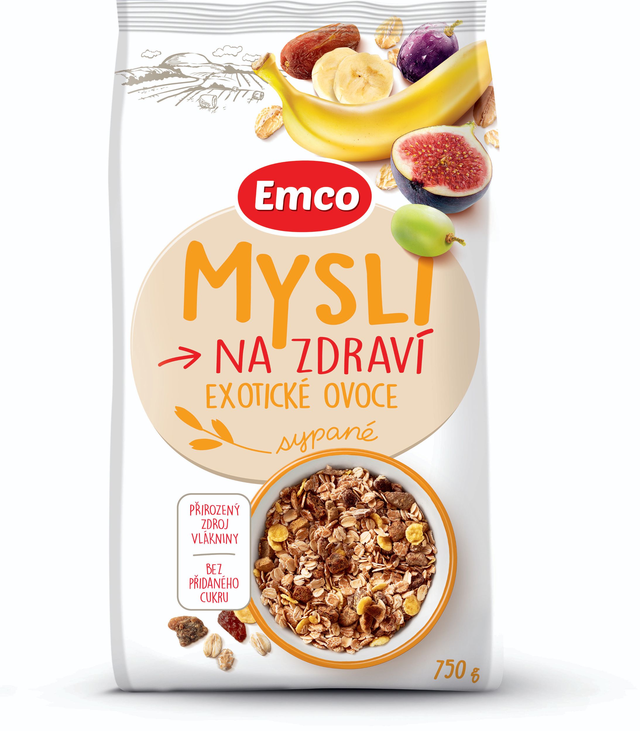 Emco Mysli sypané s ovocem 750g