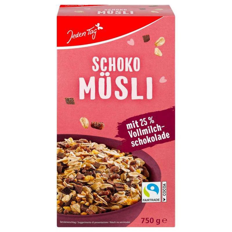 Jeden Tag čokoládové müsli 750g