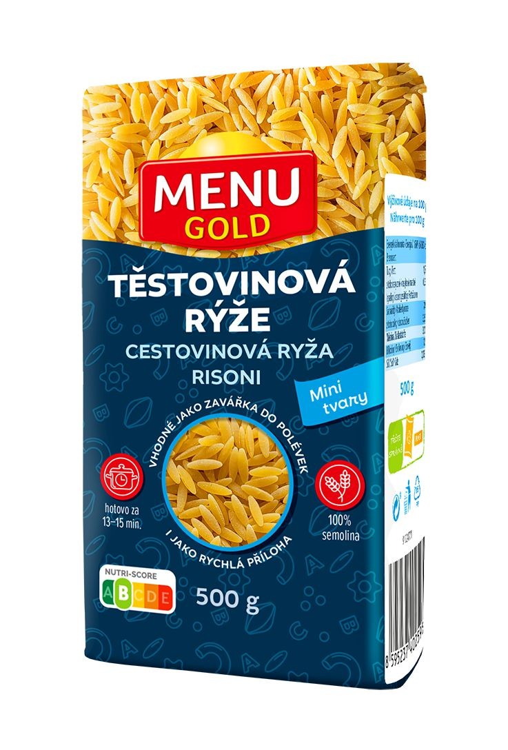 MENU GOLD TĚSTOVINOVÁ RÝŽE SEMOLIN. 500G