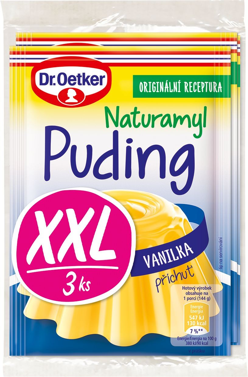 Dr. Oetker NAT Puding příchuť vanilka 3ks XXL 111g