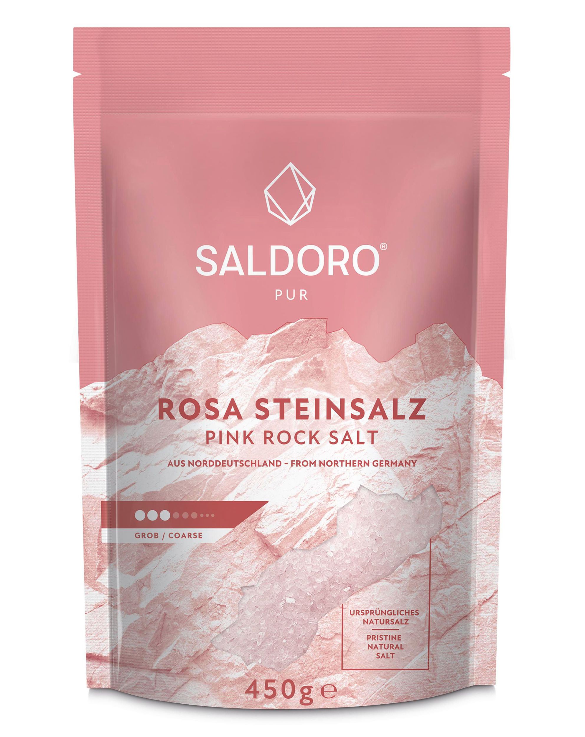 Saldoro Jedlá kamenná sůl růžová hrubozrnná 450g
