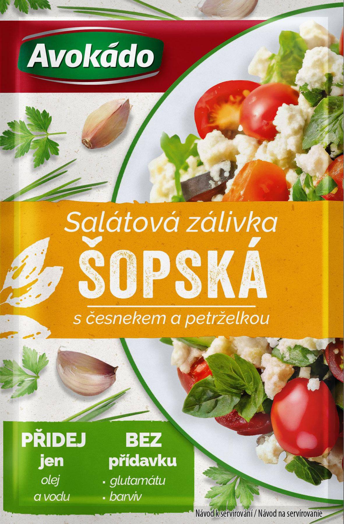 Avokádo Salátová zálivka šopská s česnekem a petrželkou 8g