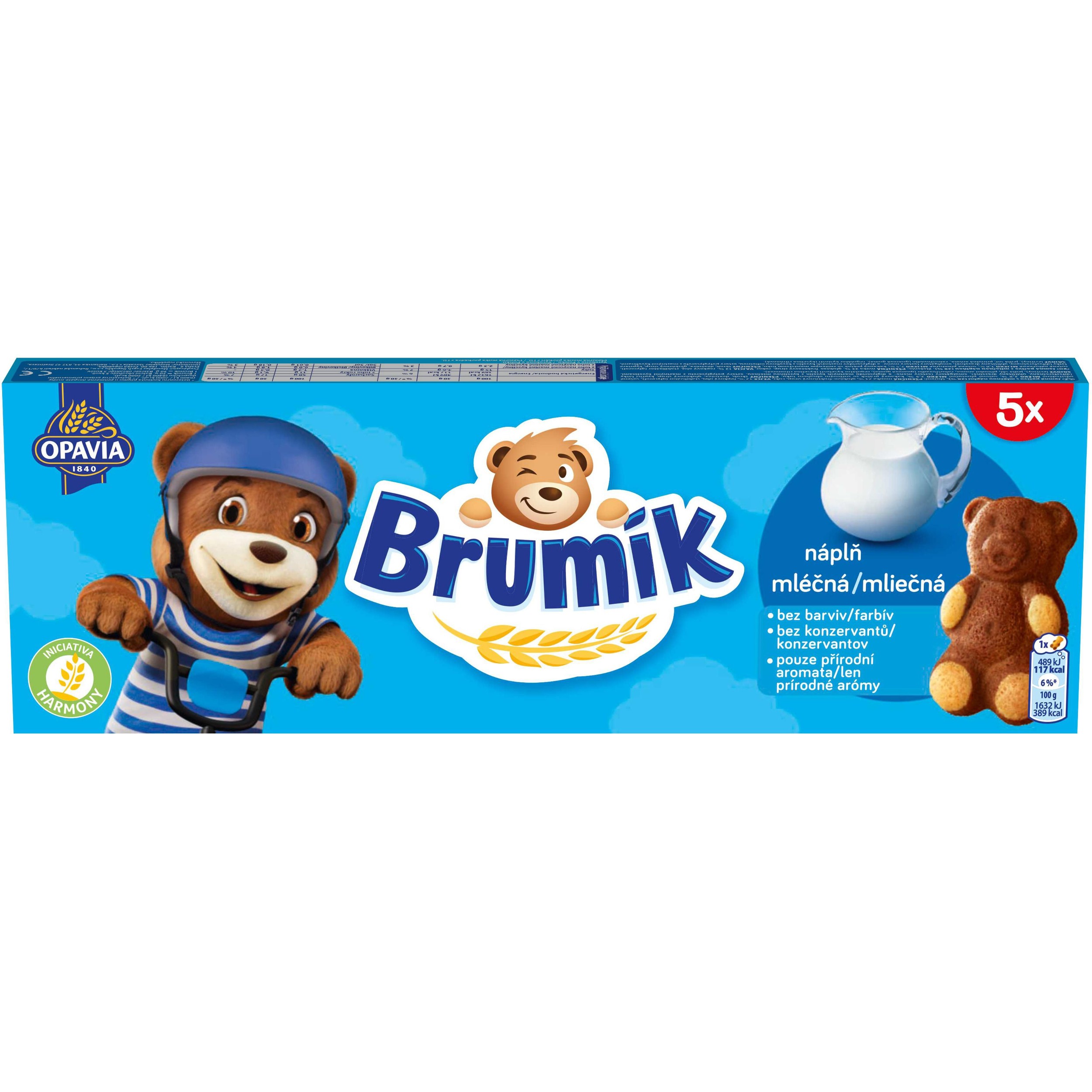 Opavia Brumík Mléčná náplň jemné pečivo 150g