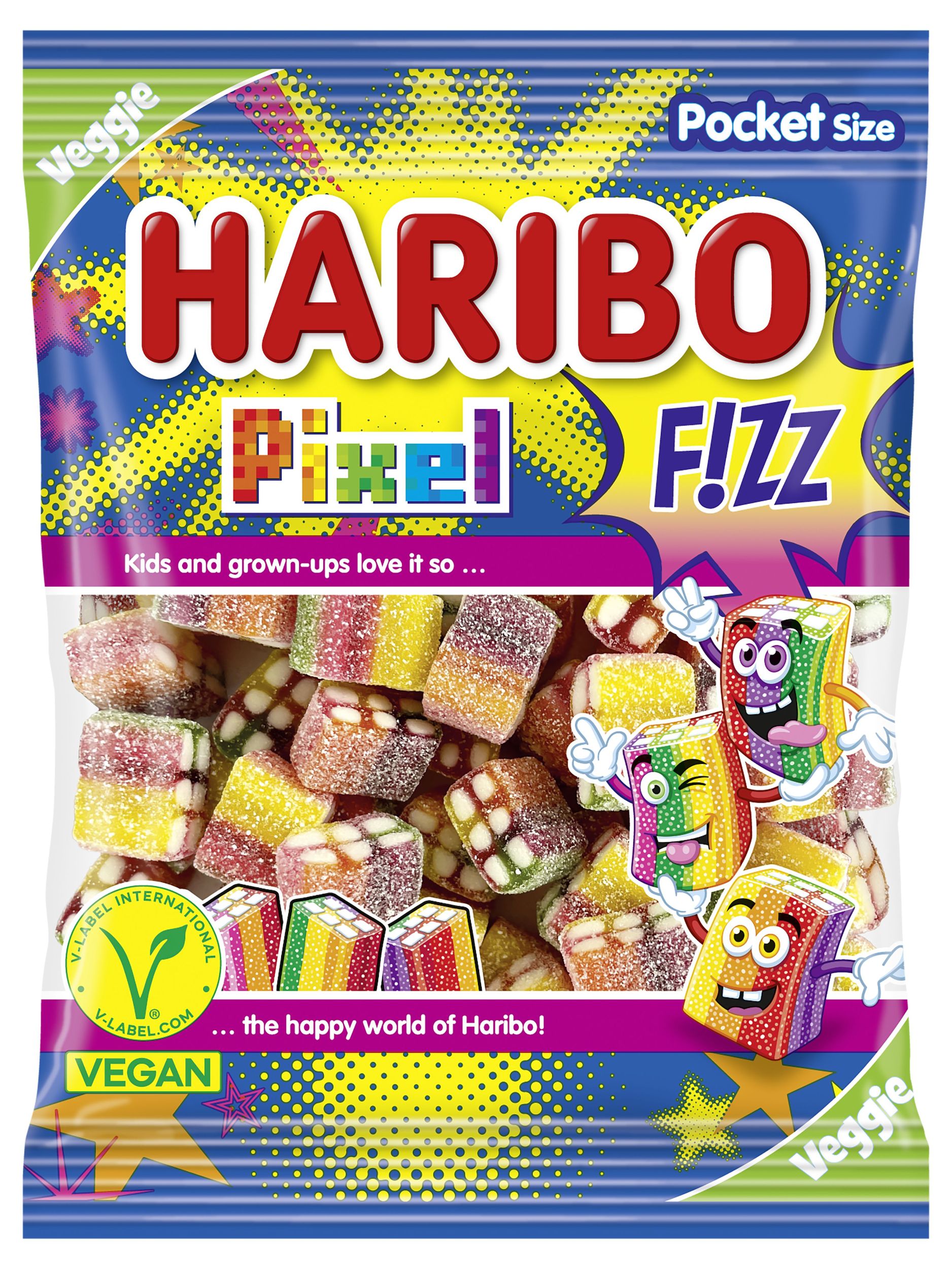 Haribo Pixel F!zz želé s ovocnou příchutí 80g