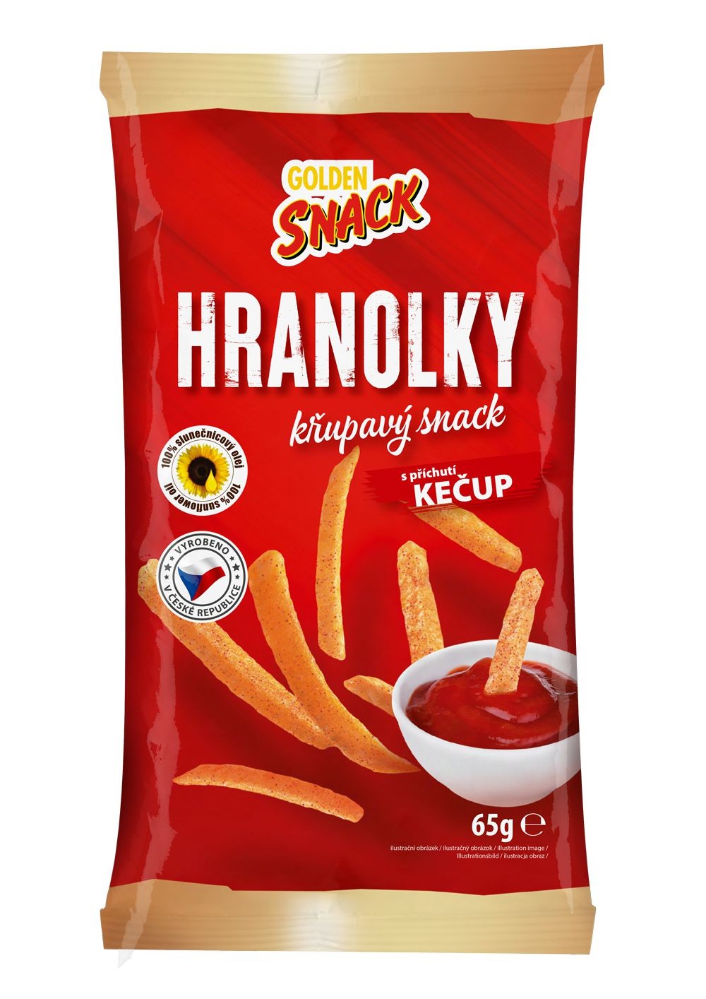 Golden Snack Hranolky s příchutí kečup 65g