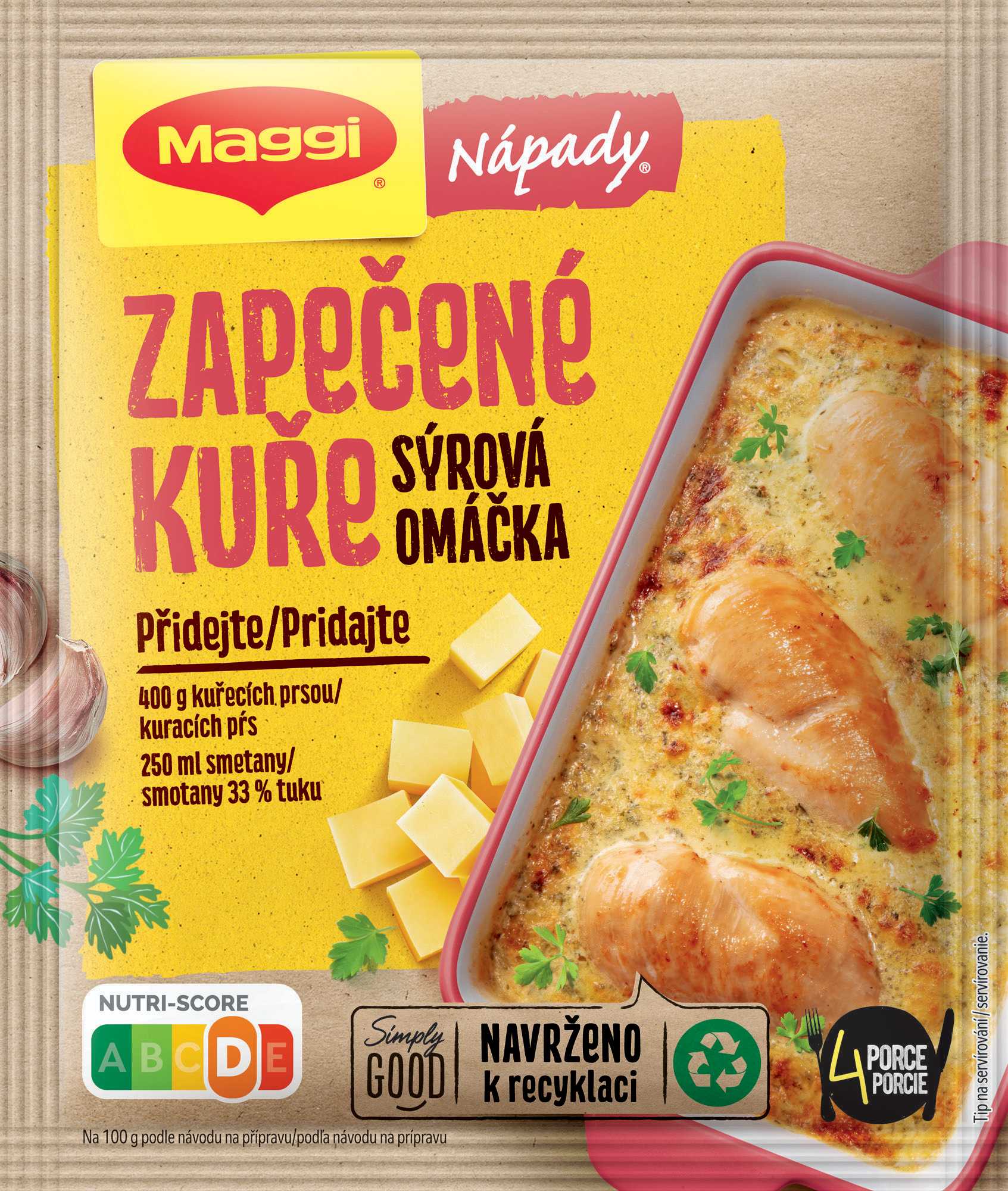 Maggi Nápady Zapečené kuře se čtyřmi druhy sýrů sáček 32 g