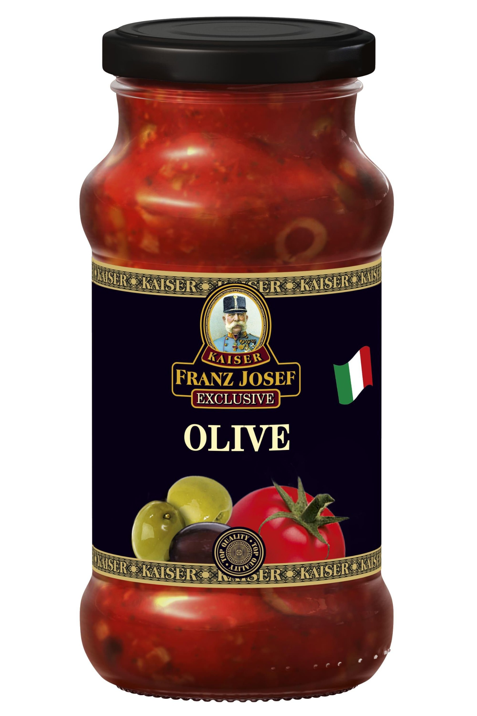 Franz Josef Kaiser Exclusive Olive rajčatová omáčka se zelenými a černými olivami 350 g
