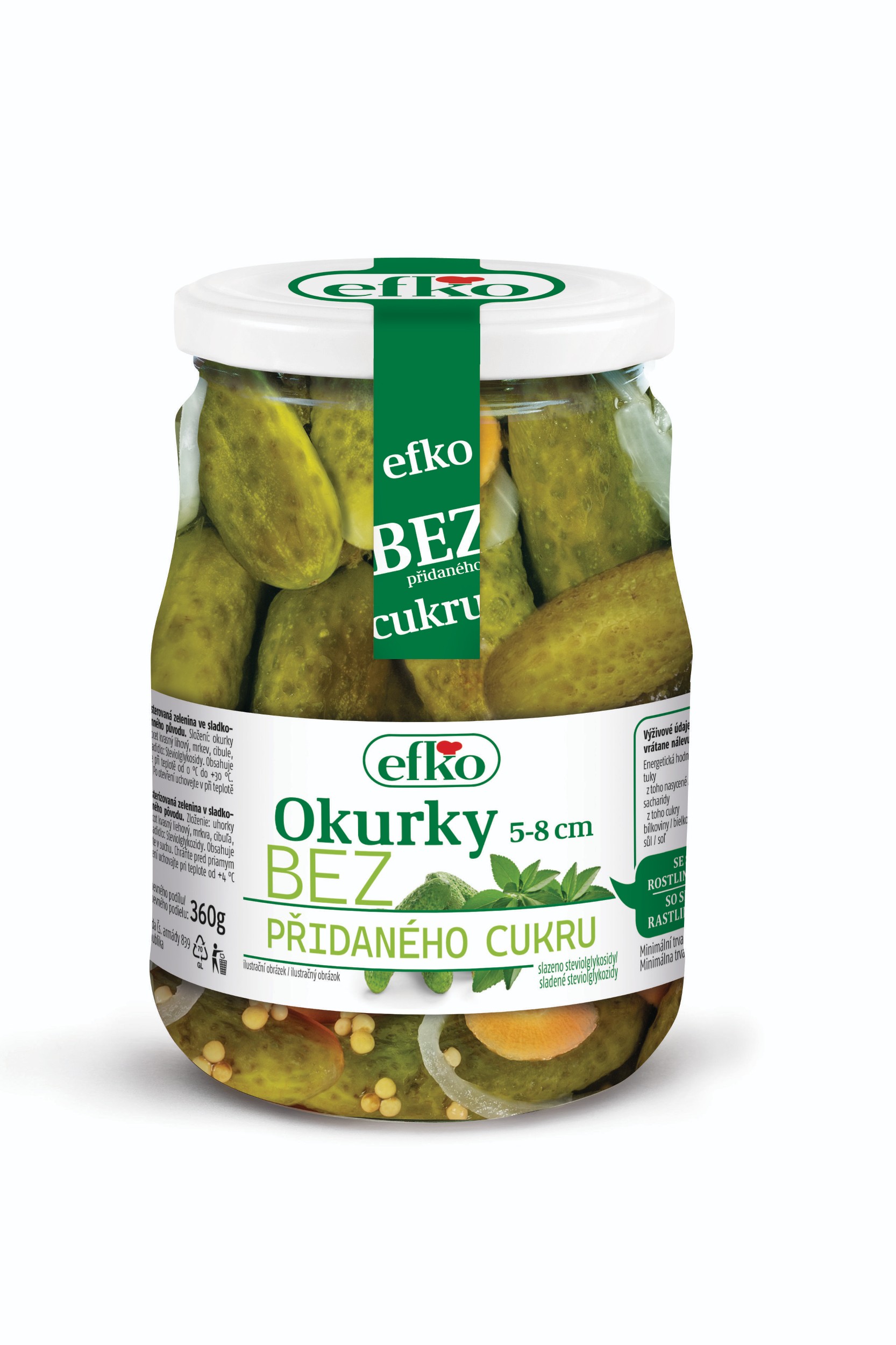 Efko Okurky 5-8 cm bez přidaného cukru 670g