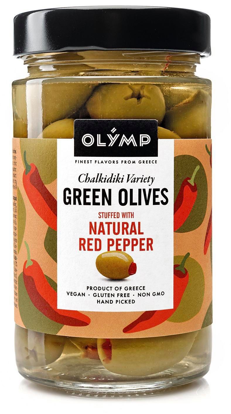 Olymp Zelené olivy s papričkou 320g