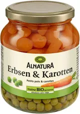 Alnatura Bio hrášek s mrkví v nálevu 340g